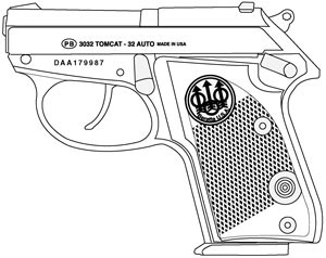 Beretta Tomcat, .32ACP, 7 Rd Magazine Or Grips - Triple K